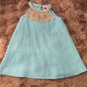 Lilly Pulitzer Blue and Gold Kids Dress